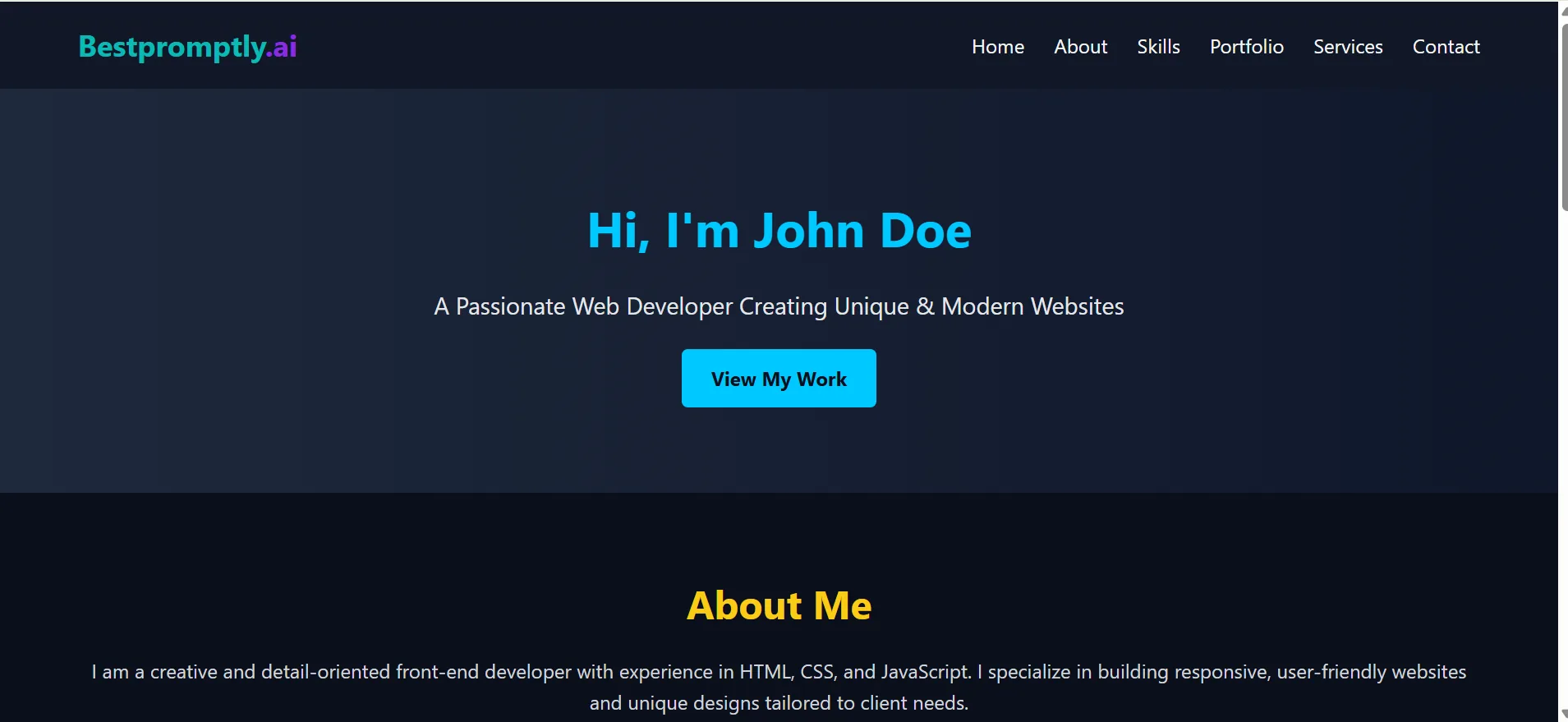 Portfolio template preview image